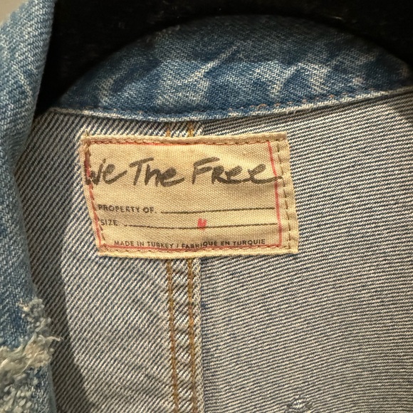 FREE PEOPLE WE THE FREE denim jacket with crystals - Picture 3 of 8